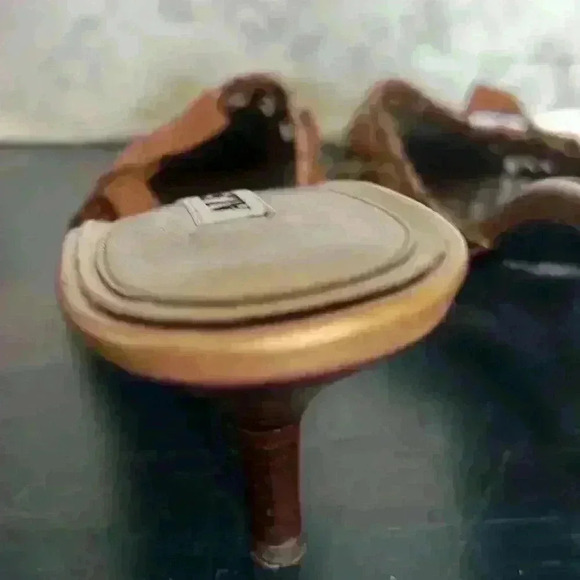 Alfani leather weave slides size 7 Gold Pewter - Picture 8 of 12